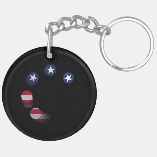USA vs. CHINA / USA Acrylic Sleutelhanger (Achterkant Links)