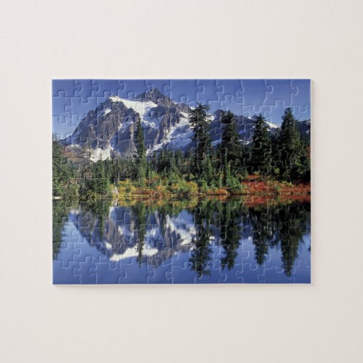 USA, WA, Heather Meadows RA. Shuksan monteren op Legpuzzel (Horizontaal)