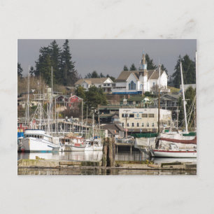 USA, Wa, Kitsap Peninsula. Schilderachtig stadje. Briefkaart