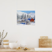 USA, Washington, Methow Valley, Barns in Poster (Keuken)