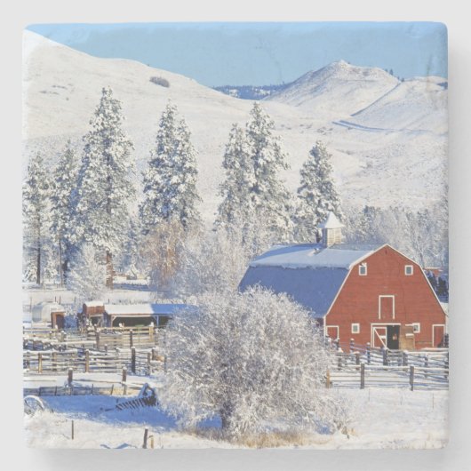 USA, Washington, Methow Valley, Barns in Stenen Onderzetter (Voorkant)