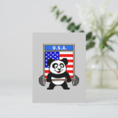 USA Weightlift Panda Briefkaart (Staand voorkant)