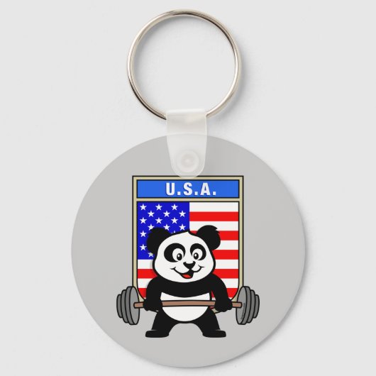 USA Weightlift Panda Sleutelhanger (Voorkant)