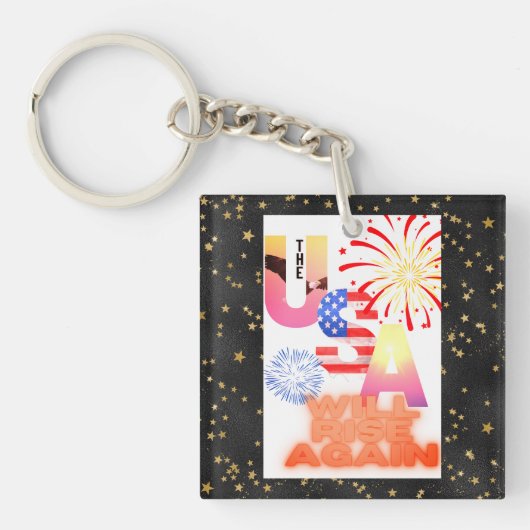 "USA will rise again" Sleutelhanger (Voorkant)