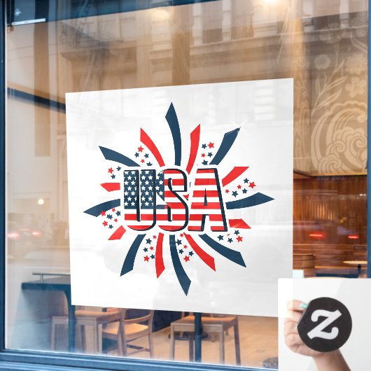 USA Window Cling Raamsticker (Cafe Raam)