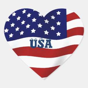 USA-With Love_ Hart Sticker
