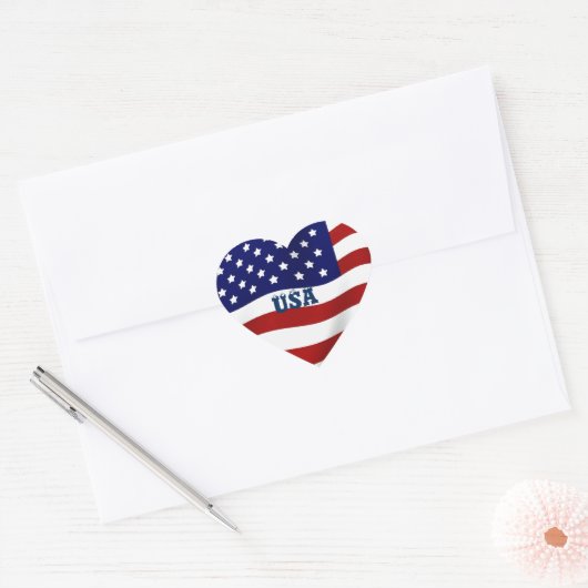 USA-With Love_ Hart Sticker (Envelop)