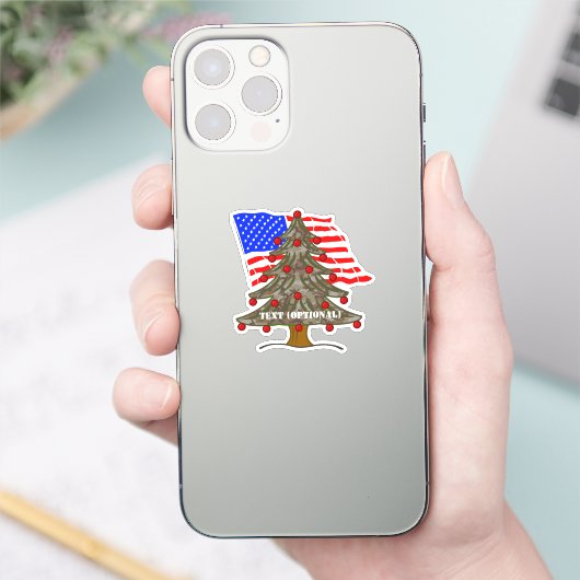 USA Woestijn Camouflage Kerstmis Sticker (Telefoon)