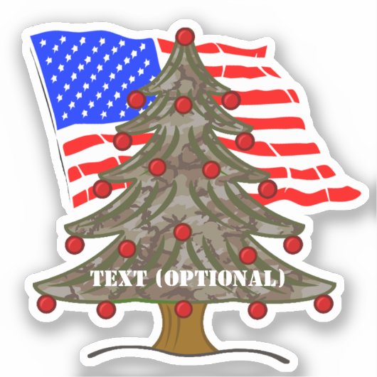 USA Woestijn Camouflage Kerstmis Sticker (Voorkant)