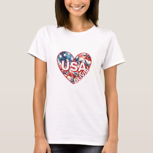 USA Women Add Name T-shirt (Voorkant)