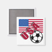 USA World Soccer Fan Tshirts Magneet (Voorkant / Achterkant)