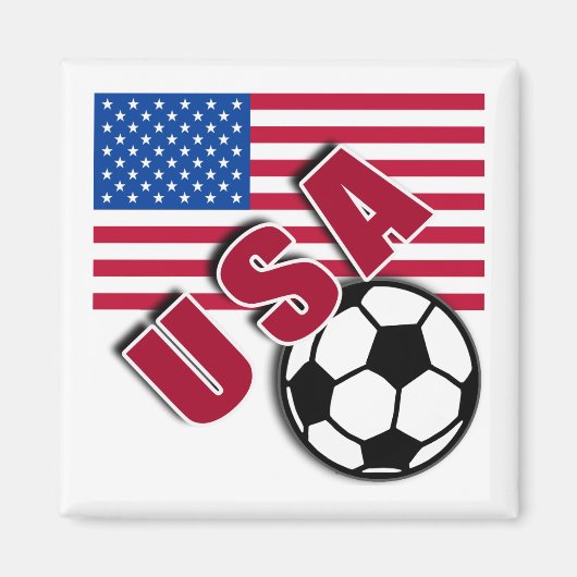 USA World Soccer Fan Tshirts Magneet (Voorkant)