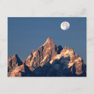 USA, Wyoming, Grand Teton NP. Een volledige maanse Briefkaart