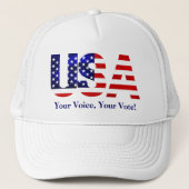 USA Your Voice Uw stem Verkiezingspolitiek Trucker Pet (Voorkant)