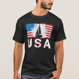 USA Zeilteam Amerikaanse vlag US Sailors zeilboot T-shirt