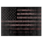 USA Zwart en Roze Grunge Amerikaanse vlag Snijplank (Voorkant)