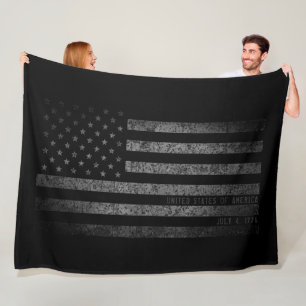USA  Zwart Grunge Amerikaanse vlag Fleece Deken