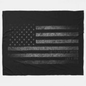 USA  Zwart Grunge Amerikaanse vlag Fleece Deken (Voorkant (Horizontaal))