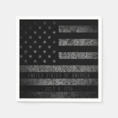 USA  Zwart Grunge Amerikaanse vlag Servet (Voorkant)