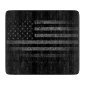 USA  Zwart Grunge Amerikaanse vlag Snijplank (Voorkant)