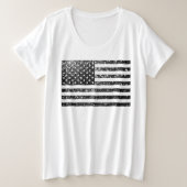 USA zwart-wit  fonkelt glitters Grote Maat T-shirt (Design voorkant)