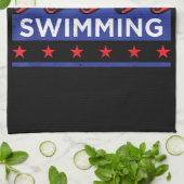 USA Zwemkunstwerk voor een zwemmer Theedoek (Gevouwen)