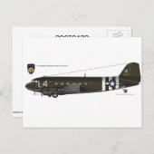 USAAF C-47 Skytrain Briefkaart (Voorkant / Achterkant)