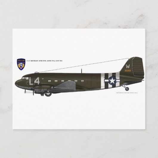USAAF C-47 Skytrain Briefkaart (Voorkant)