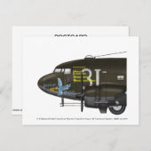 USAAF C-47 Skytrain nose art Briefkaart (Voorkant / Achterkant)