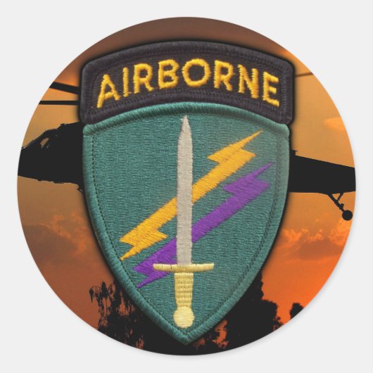 USACAPOC(A) Special Ops patch Veterans Vets Ronde Sticker (Voorkant)