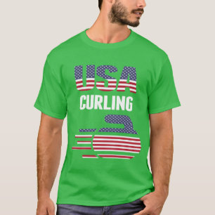 Usaeam Curling Rock Truitje Wintersport cadeau T-shirt