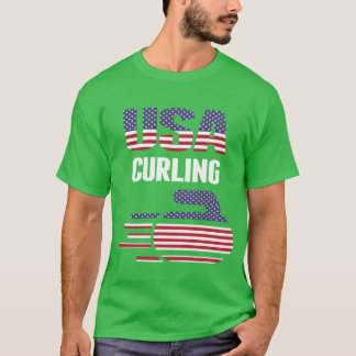 Usaeam Curling Rock Truitje Wintersport cadeau T-shirt