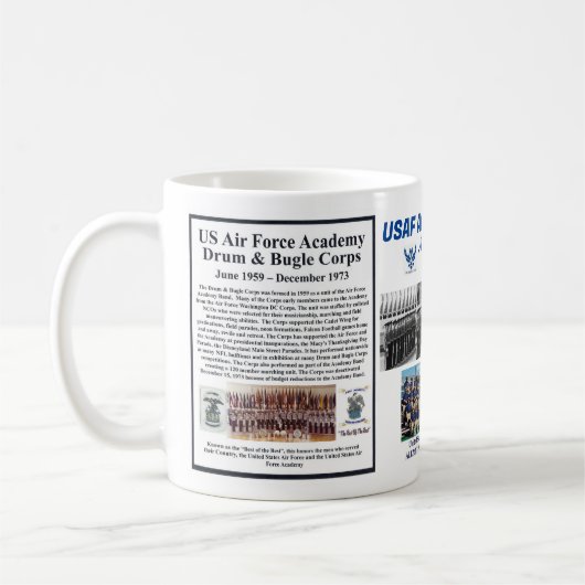 USAF Academy Drum & Bugle Corps Reunion 11oz Cup Koffiemok (Links)