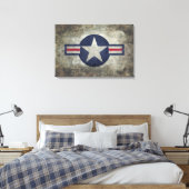 USAF Classic retro stijl Roundel Canvas Afdruk (Insitu (Slaapkamer))