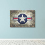 USAF Classic retro stijl Roundel Canvas Afdruk (Insitu (Houten vloer))