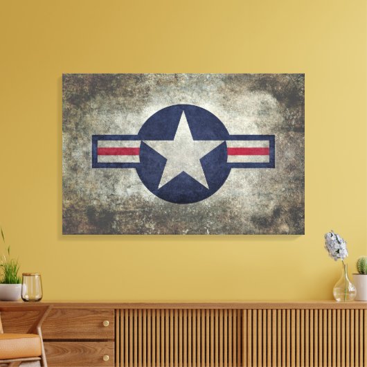USAF Classic retro stijl Roundel Canvas Afdruk (Insitu (Woonkamer))