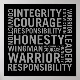 USAF   Integriteit, moed, verantwoordelijkheid Poster