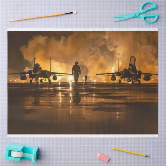 USAF Jet Fire Tarmac Decoupage Tissuepapier (Craft)