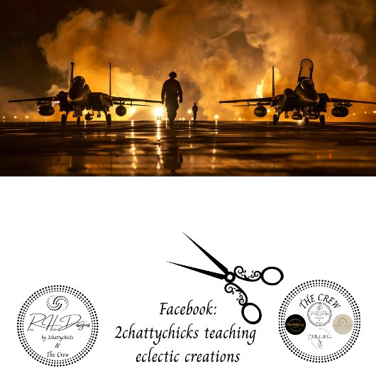 USAF Jet Fire Tarmac Decoupage Tissuepapier