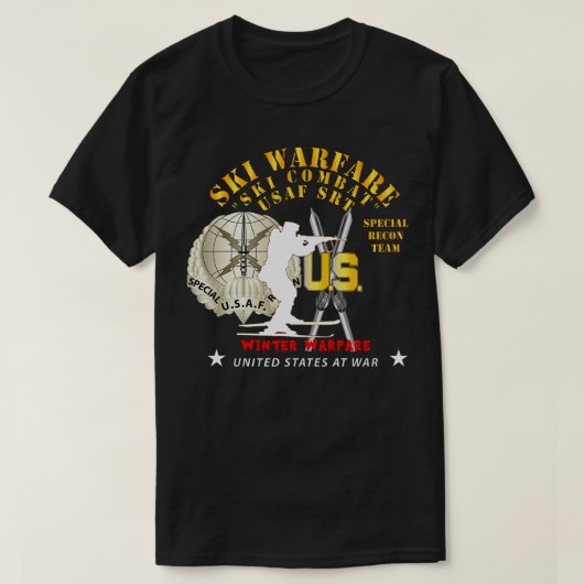 USAF Special Recon Team Ski Warfare Ski Combat Win T-shirt (Design voorkant)