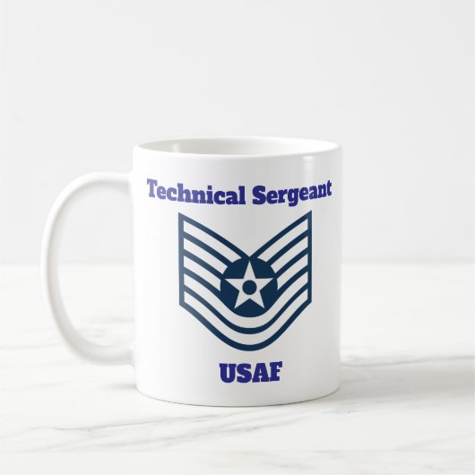 USAF Technical Sergeant Insignia Coffee Mok (Links)