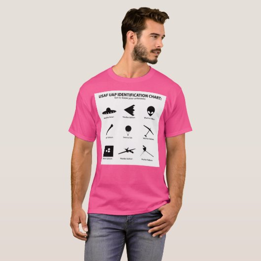Usaf UAP ID-grafiek (grappig) T-shirt (Voorkant volledig)