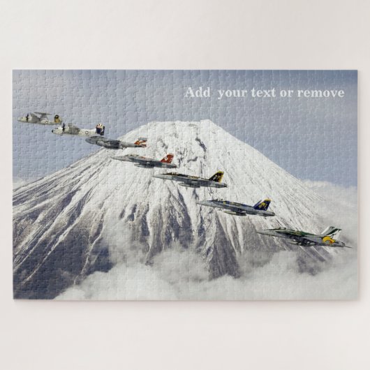 USAF-vliegtuig in formatie boven de berg Fuji Japa Legpuzzel (Horizontaal)