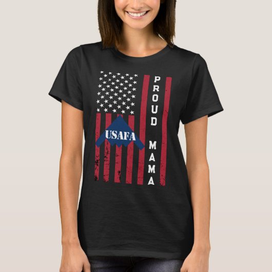Usafa Merch Proud Air Force Mam Wife Mama Momma T-shirt (Voorkant)