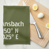 USAG Ansbach Breedtegraad Lengtegraad Theedoek (Quarter Fold)