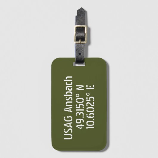 USAG Ansbach Latitude Longitude Bagagelabel (Voorkant (verticaal))