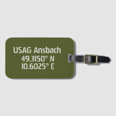 USAG Ansbach Latitude Longitude Bagagelabel (Voorkant (horizontaal))