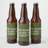 USAG Ansbach Latitude Longitude Bier Etiket (Flessen)