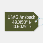 USAG Ansbach Latitude Longitude Cadeaulabel (Voorkant (Horizontaal))