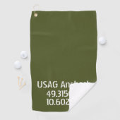 USAG Ansbach Latitude Longitude Golfhanddoek (Insitu)